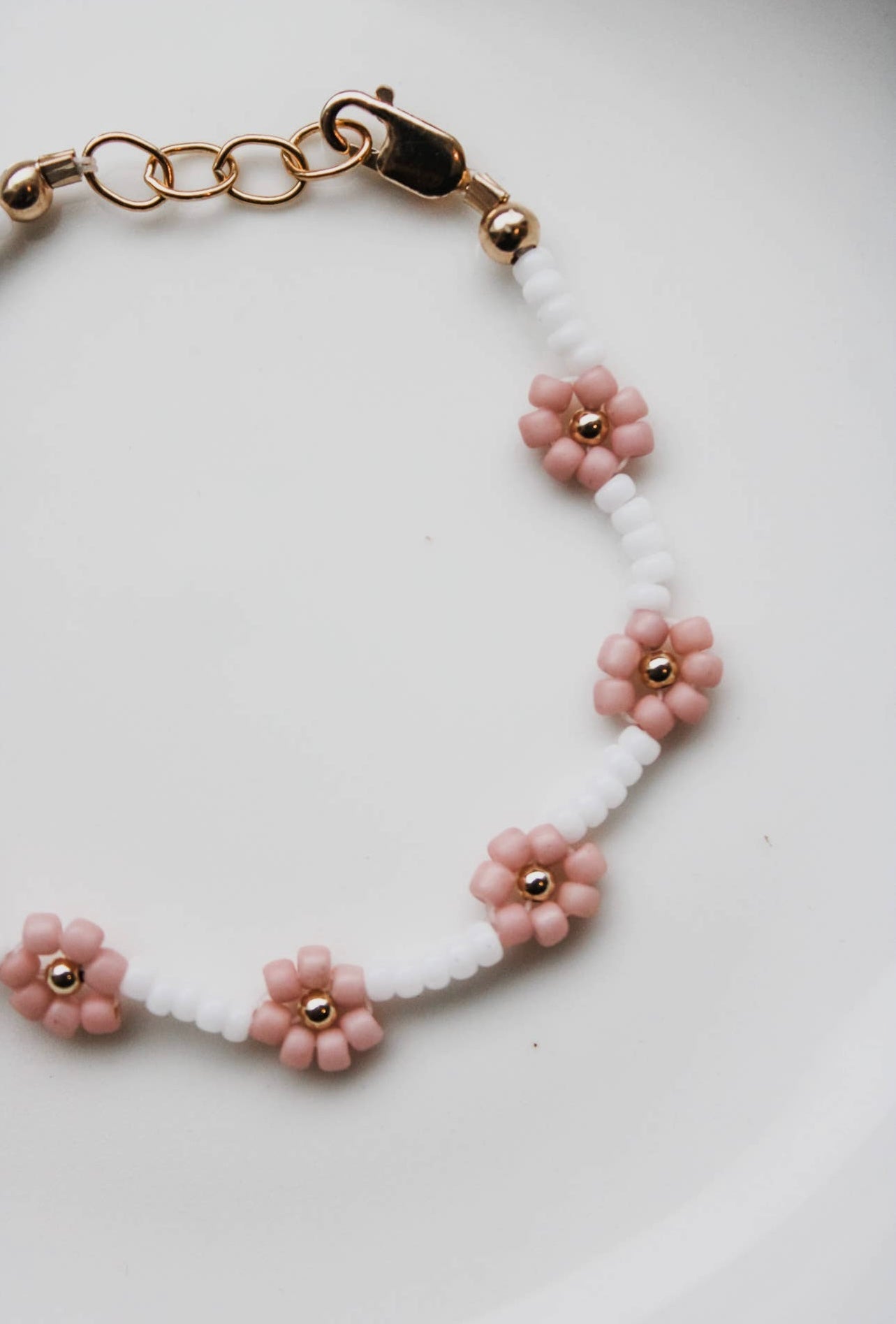 petal pink flower bracelet