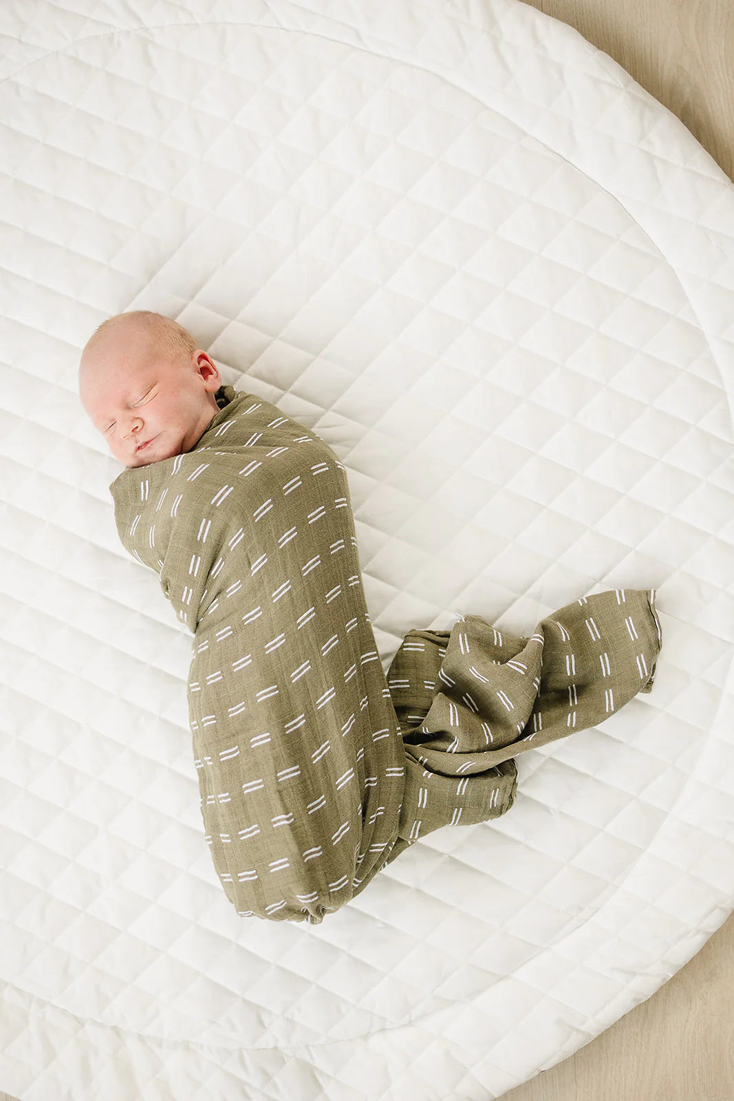 olive strokes muslin swaddle
