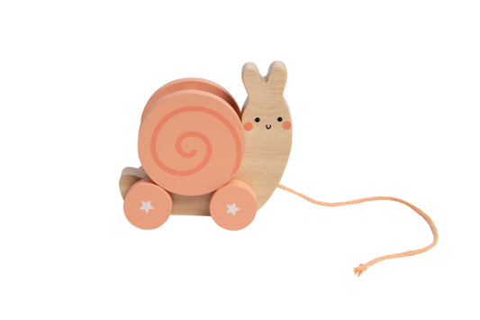 wooden pull along snail