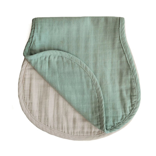 muslin burp cloth 2 pack / roman green, fog