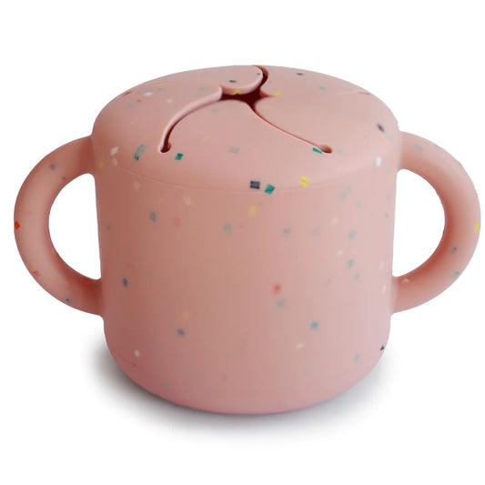 silicone snack cup/ pink confetti