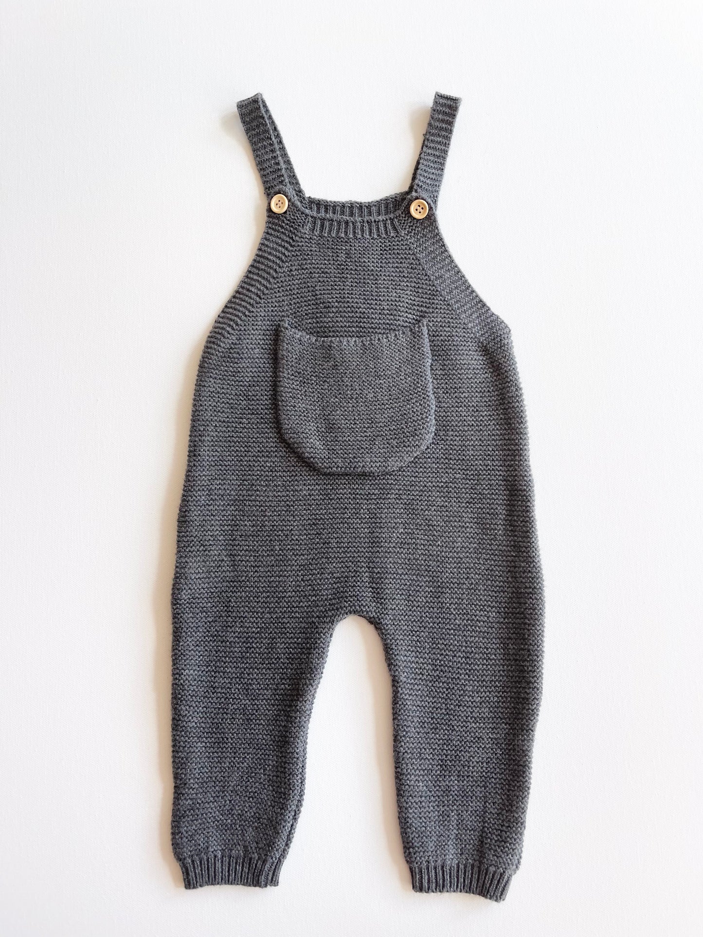 charcoal knit overalls