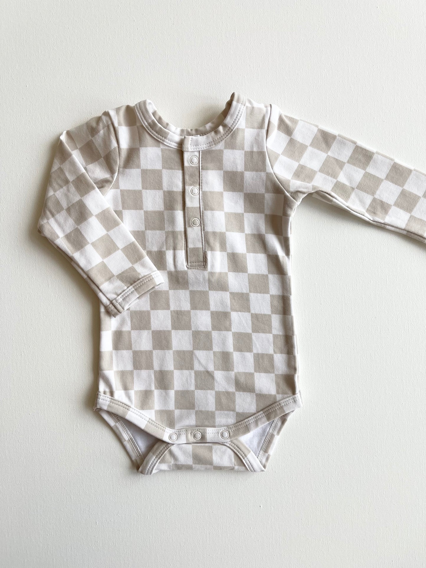 taupe checkered bodysuit